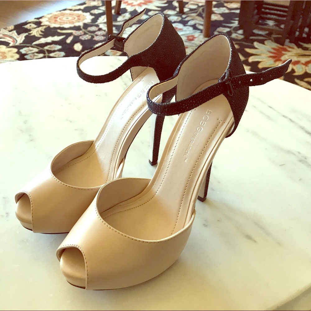 BCBG Tan and Black High Heels